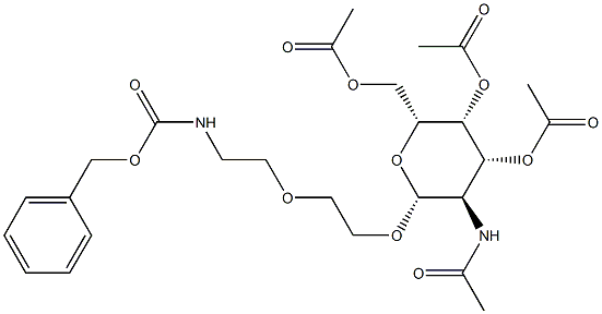 (2R,3R,4R,5R,6R)-5-acetamido-2-(acetoxymethyl)-6-(2-(2-(((benzyloxy)carbonyl)amino)ethoxy)ethoxy)tetrahydro-2H-pyran-3,4-diyl diacetate