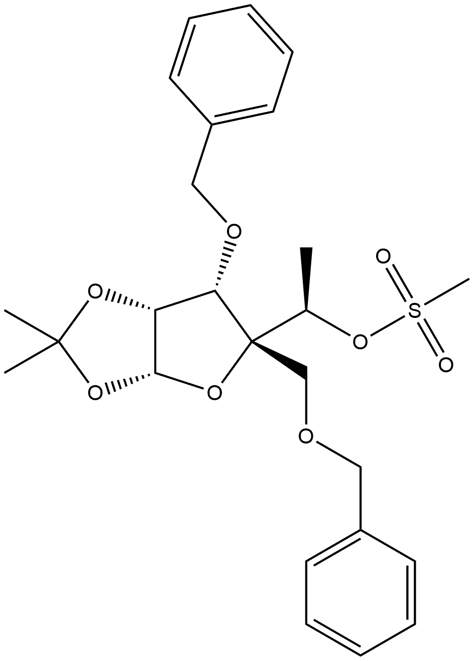 α-D-Gulofuranose, 6-deoxy-1,2-O-(1-methylethylidene)-4-C-[(phenylmethoxy)methyl]-3-O-(phenylmethyl)-, 5-methanesulfonate