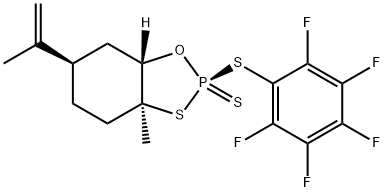 (2S,3aS,6R,7aS)-3a-Methyl-2-((perfluorophenyl)thio)-6-(prop-1-en-2-yl)hexahydrobenzo[d][1,3,2]oxathiaphosphole2-sulfide